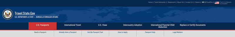 Site do Departamento de Estado dos EUA