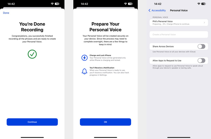 Prepare Personal Voice in iOS 17