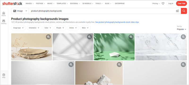 Fundo de Fotografia de Produto da Shutterstock