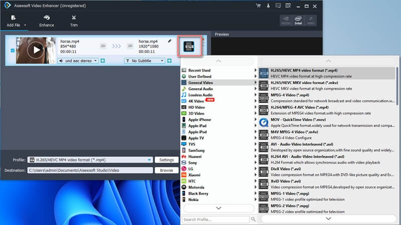 Output Format Video Enhancer