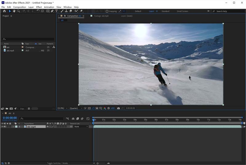 Inicie o Adobe After Effects