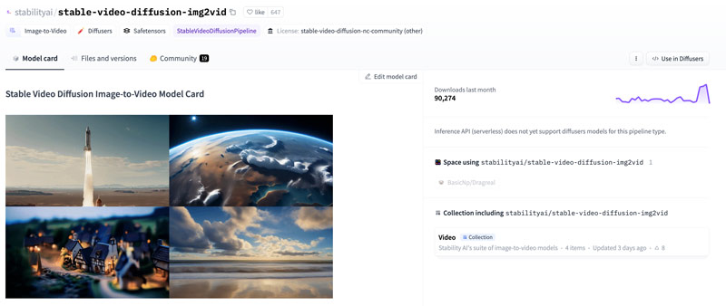 Stable Video Diffusion Image to Video Model