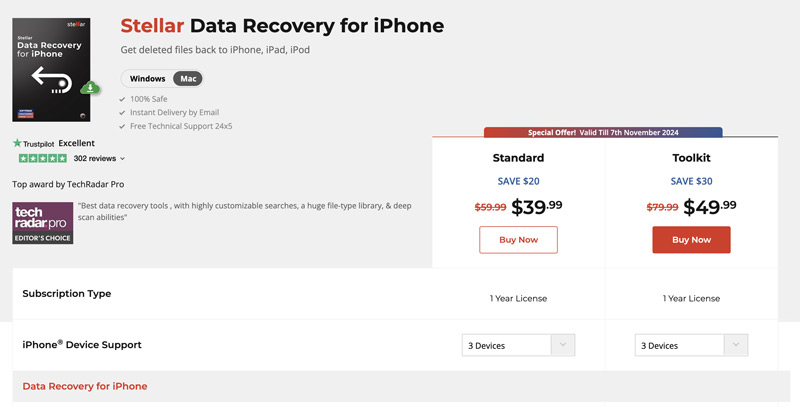 Compre Stellar Data Recovery para iPhone