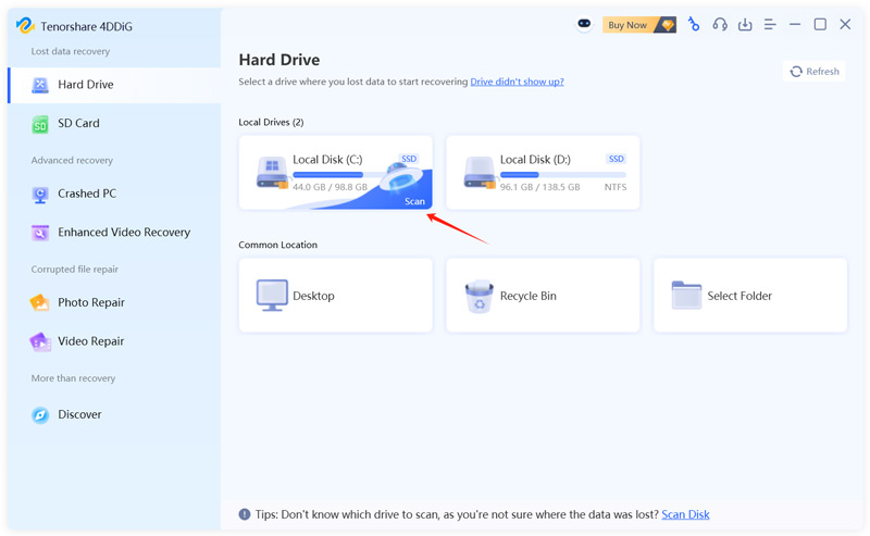 Abra o 4ddig Windows Data Recovery