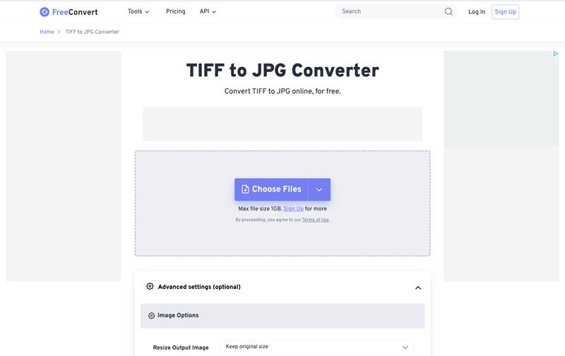 Conversor Freeconvert Tiff para Jpg