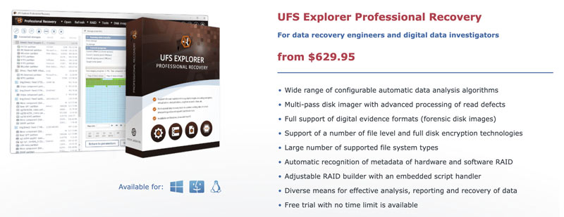 Produto de recuperação profissional UFS Explorer