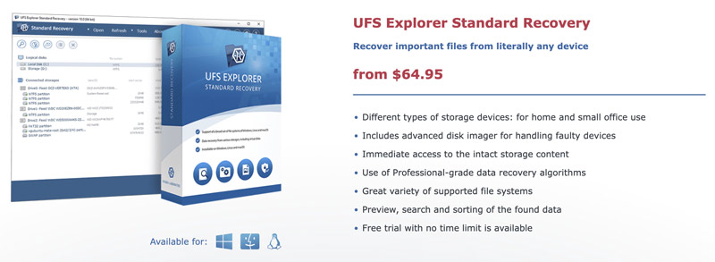 Produto de recuperação padrão UFS Explorer