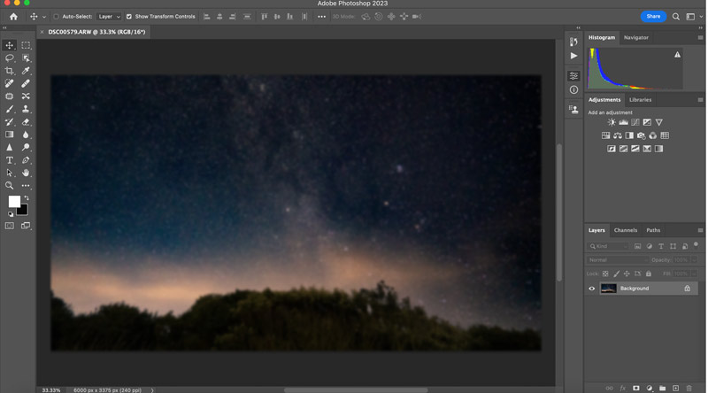 Interface do Adobe Photoshop 2023