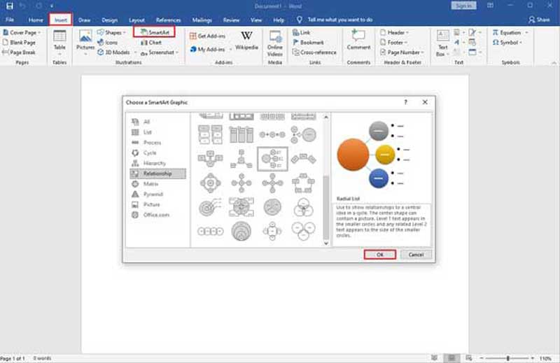 Modelo do Word de Diagrama de Afinidade