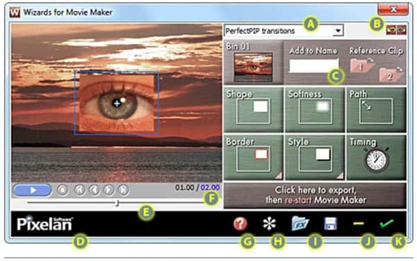 Plug-ins do Perfectpip Wizard para Windows Movie Maker