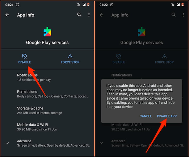 Disable Google Play App