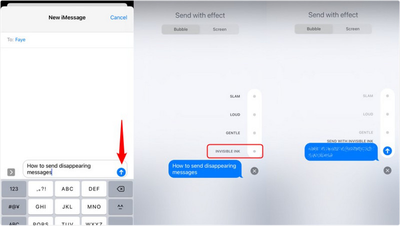 Como aplicar efeito de desaparecimento no iMessage