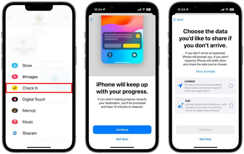 Como usar o check-in iOS 17