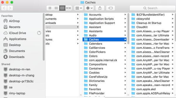 Caches no Mac