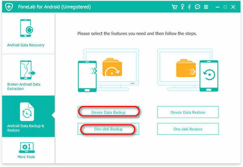 Interface de restauração de backup