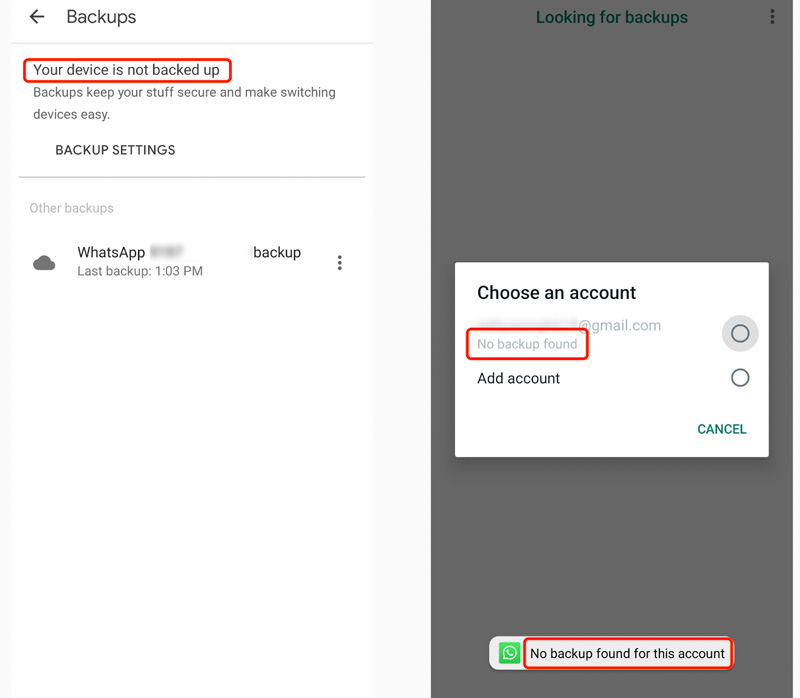 No Backup Found On Whatsapp