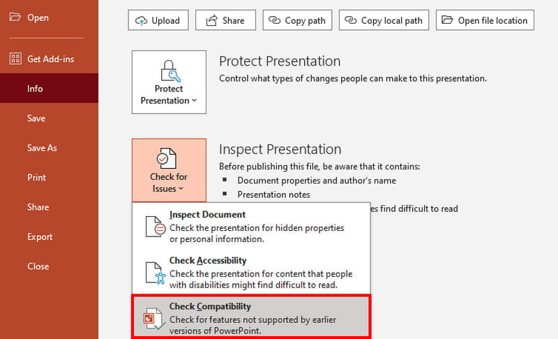 Verifique a compatibilidade de mídia no PowerPoint