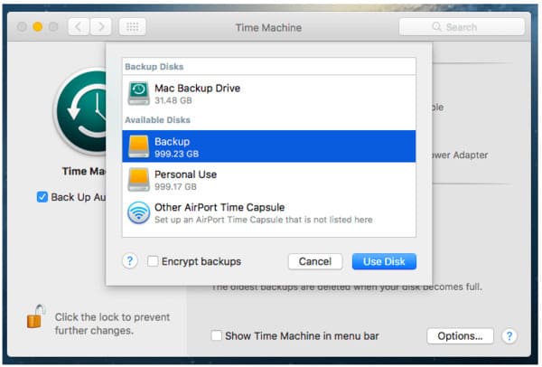 Usar backup do Time Machine