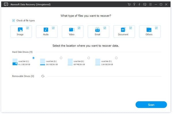 Recuperação de dados Aiseesoft para Windows-10-8-7