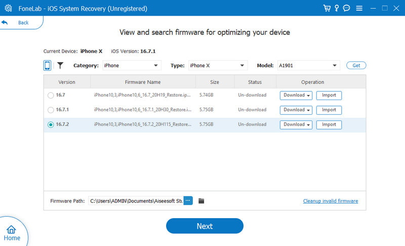 Detalhes de download de informações do dispositivo