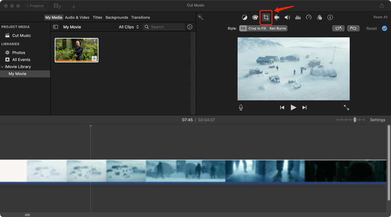 Cortar vídeo do iMovie no Mac