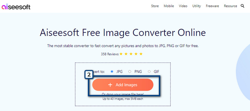 Adicionar imagens para converter