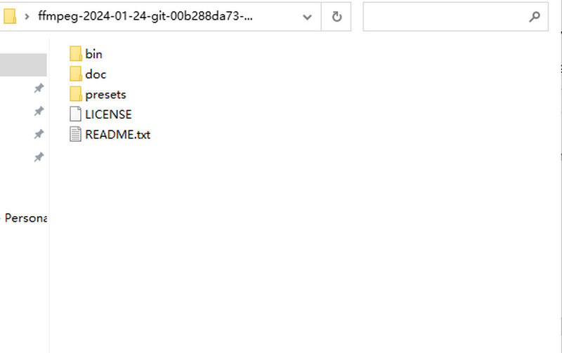 FFmpeg Installation Folder