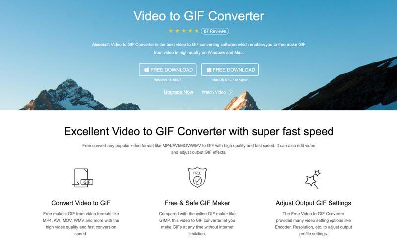 Vídeo grátis para GIF Maker Aiseesoft