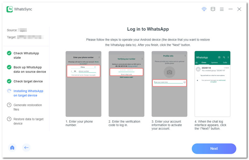 Faça login no Whatsapp no ​​​​Android