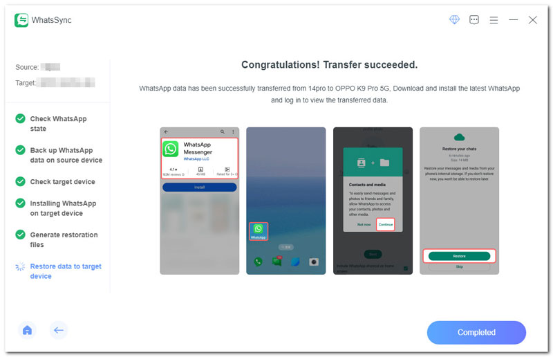 Transferir iOS bem-sucedido para Android